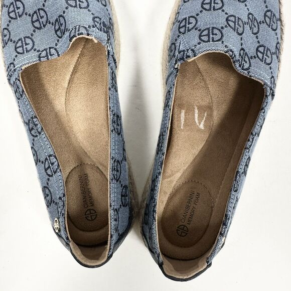 Giani Bernini Shoes Women's 10 Blue Archerr Memory Foam Monogram Espadrille - Picture 5 of 11